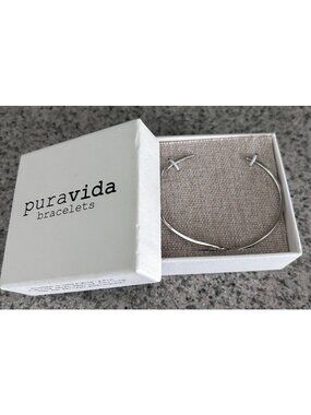 Pura Vida Silver Wave Cuff Bracelet New